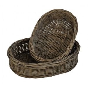 Broodmandje 25x17x6 & 30x20x8 in Grey rotan