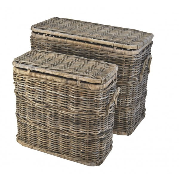 Opbergmand hoog 60x30x55 & 80x40x65 in Grey rotan