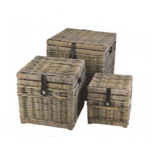 Mand met lederen sluiting 30x30x30 & 40x40x40 & 50x50x50