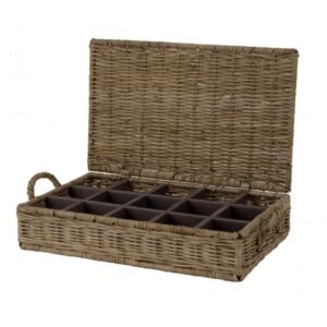 Theedoos 45x25x10 in Grey rotan