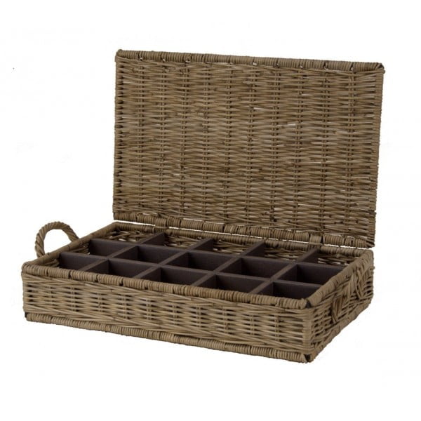 Theedoos 45x25x10 in Grey rotan
