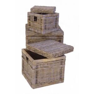 Opbergmand 30x30x30 & 40x40x40 & 50x50x50 in rotan Split Grey