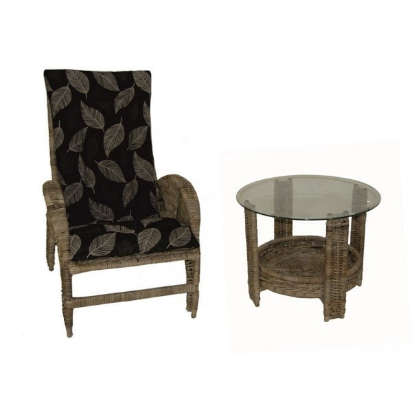 Stoel Amazone inclusief kussen in Grey rotan