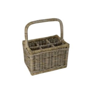 Flessenmand voor 6 flessen Grey rotan