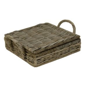 Theedoosje met 4 vakjes Grey rotan