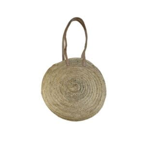 Tas rond met lederen hengsel