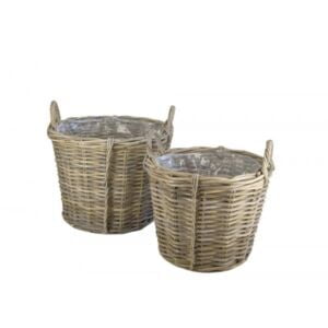 Mand met streepje 55x43 & 45x37 in Grey rotan