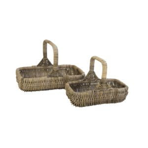 Lektuurmand 45x27x12 & 55x36x14 in Grey rotan