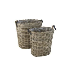 Opbergmand ovaal Grey Rotan