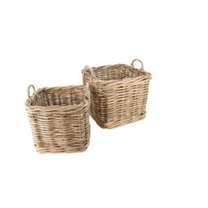Mand op wielen 50x50x48 & 60x60x60 CL Grey rotan