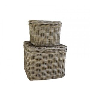 Poef 45x45x35 & 60x60x45 Grey rotan