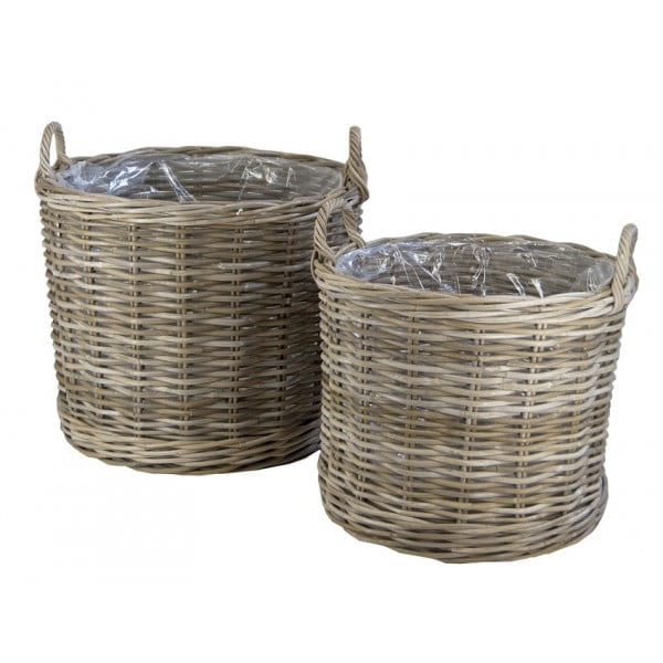 Mand 48x41 & 59x59 met wielen in Grey rotan
