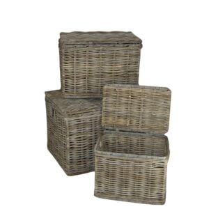 Opbergmand 37x26x30 & 47x34x35 & 55x40x40 in Grey Rotan