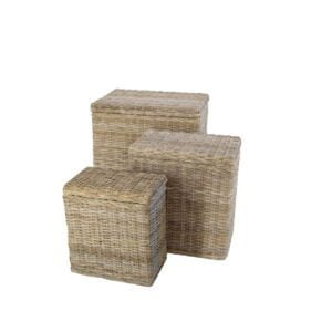 Wasmand rechthoek 37x22x41 & 45x30x50 & 55x40x60 in Grey split rotan