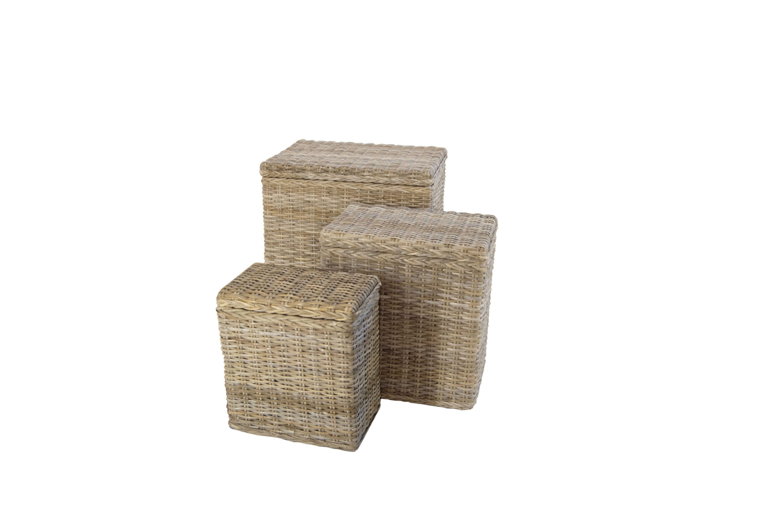 Wasmand rechthoek 37x22x41 & 45x30x50 & 55x40x60 in Grey split rotan