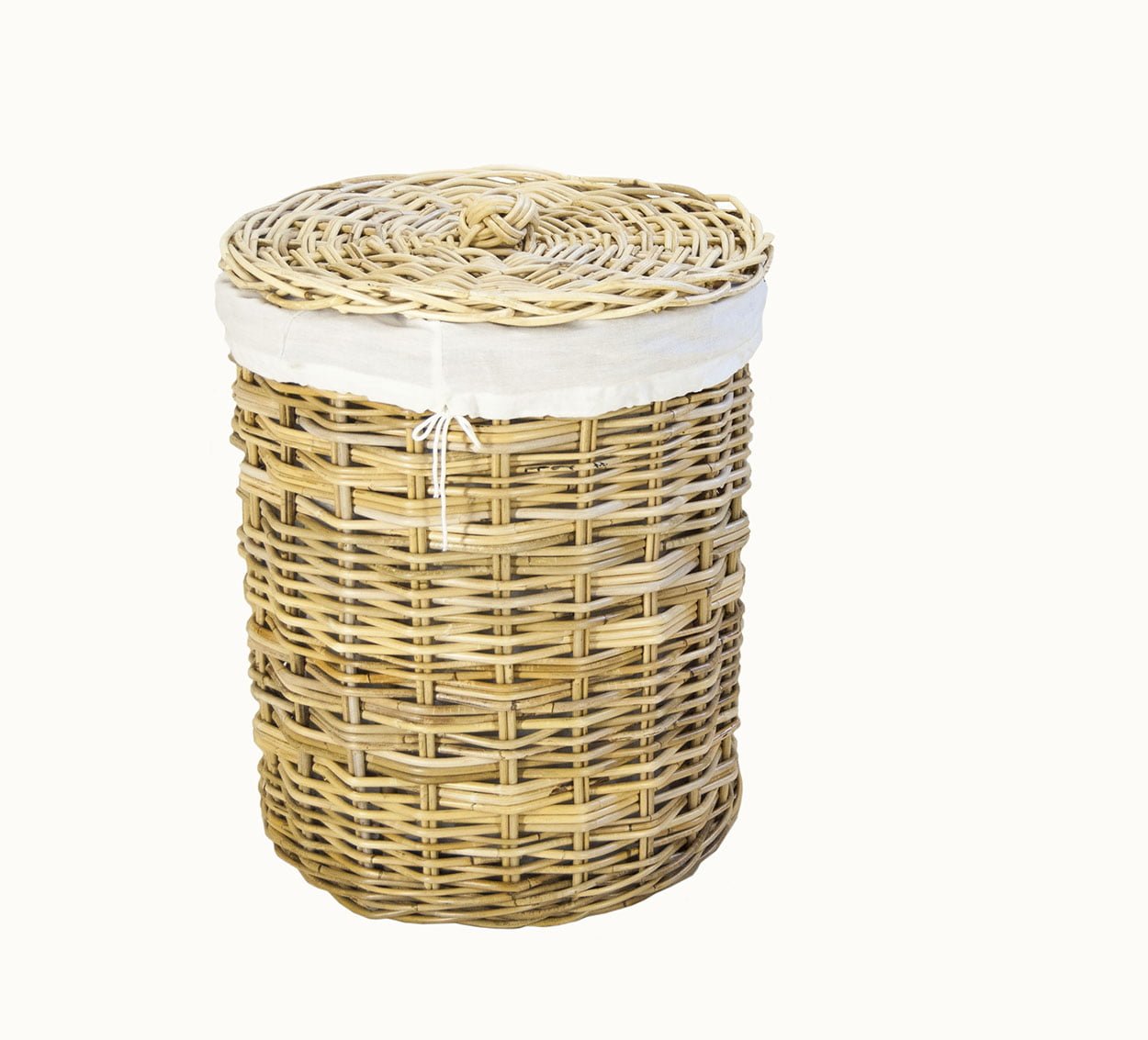 Wasmand Rond in Naturel rotan - Afbeelding 4