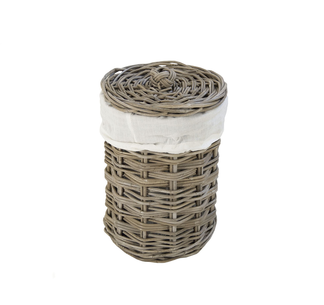Wasmand rond in Grey rotan - Afbeelding 4