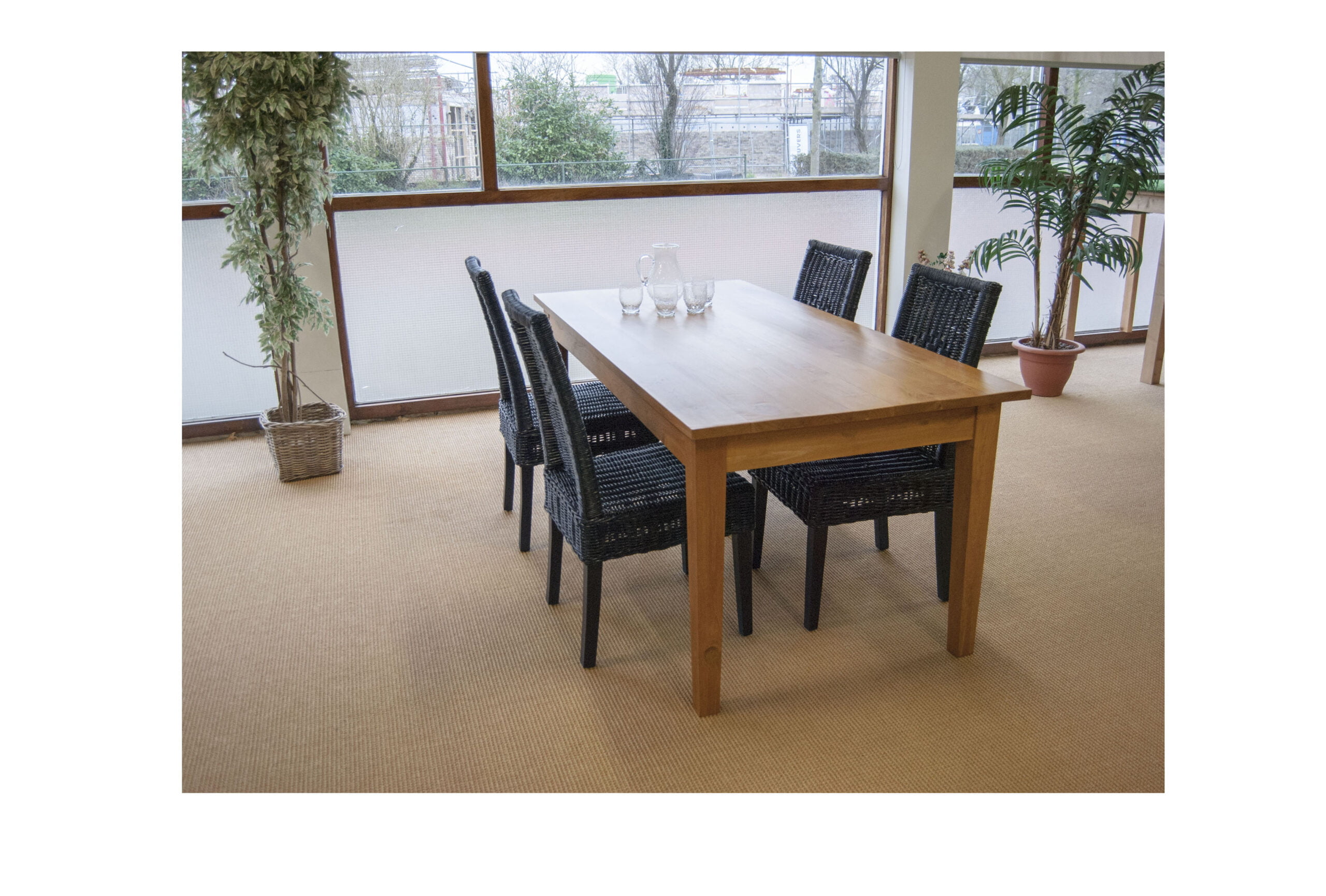 Tafel teak met 4 stoelen